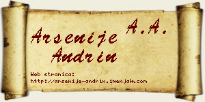 Arsenije Andrin vizit kartica